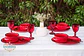 Set de Loza 4 personas 8 Piezas Turquesa y Rojo - Miniatura 10