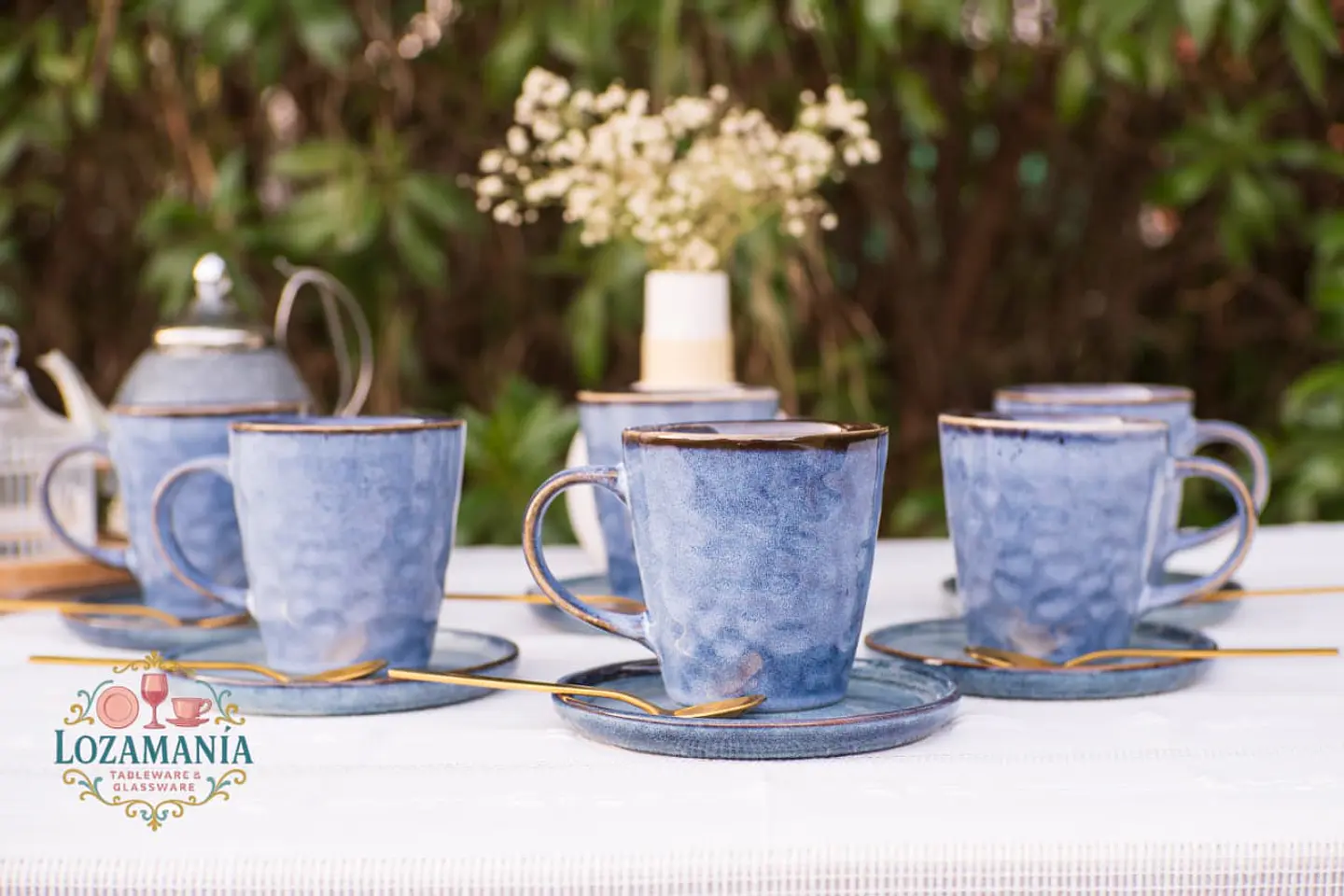 Set de 6 Tazas y platillos estilo Rústico 