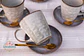 Set de 6 Tazas y platillos estilo Rústico 