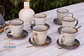 Set de 6 Tazas y platillos estilo Rústico 