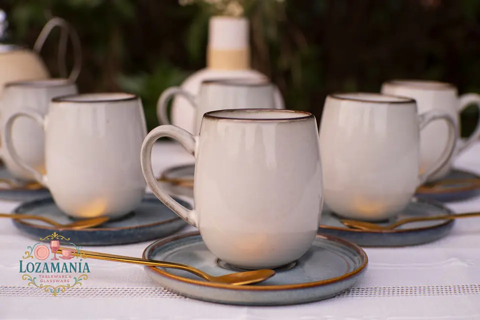 Set de 6 Tazas y platillos estilo Rústico 