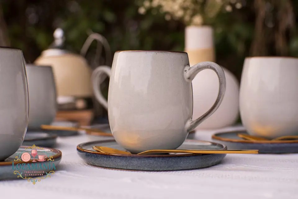 Set de 6 Tazas y platillos estilo Rústico 