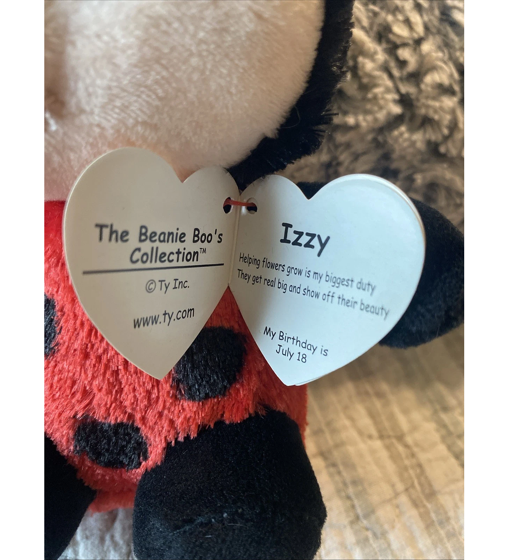 Juguete de peluche Ty Beanie Boos - IZZY the Ladybug (6 pulgadas) NUEVO
