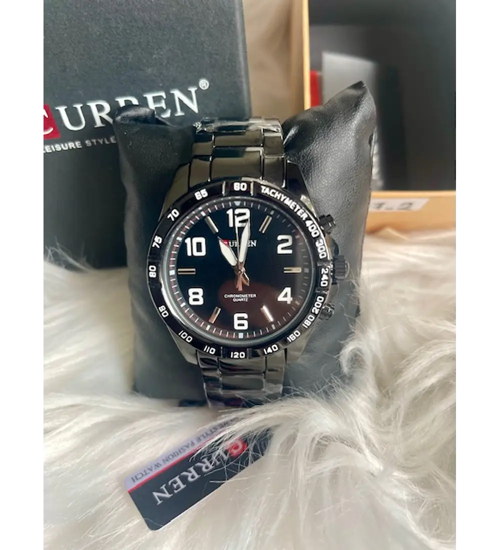Curren Men's Black Dile Stainless Steel Watch 8107