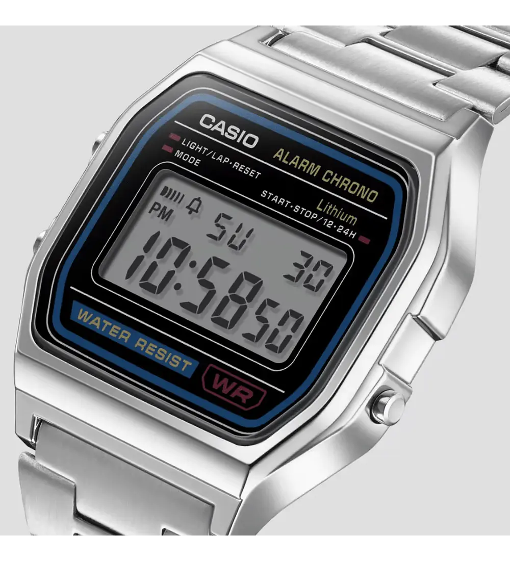 RELOJ CASIO A158WA-1DF VINTAGE PLATEADO UNISEX