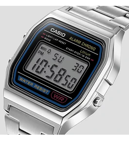 RELOJ CASIO A158WA-1DF VINTAGE PLATEADO UNISEX