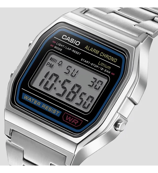 RELOJ CASIO A158WA-1DF VINTAGE PLATEADO UNISEX