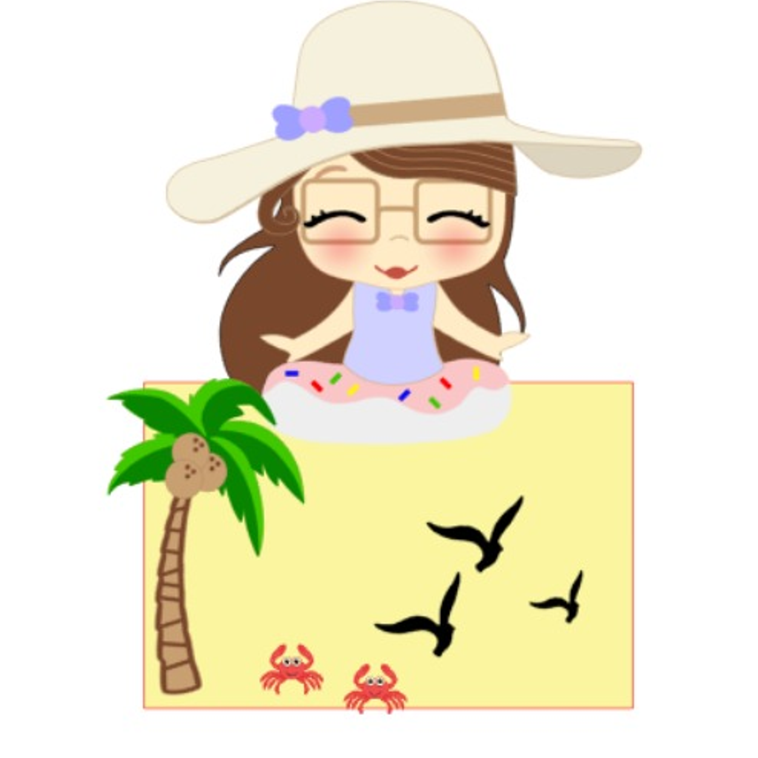 Arquivo de Corte Topo de Bolo Menina Praia 9