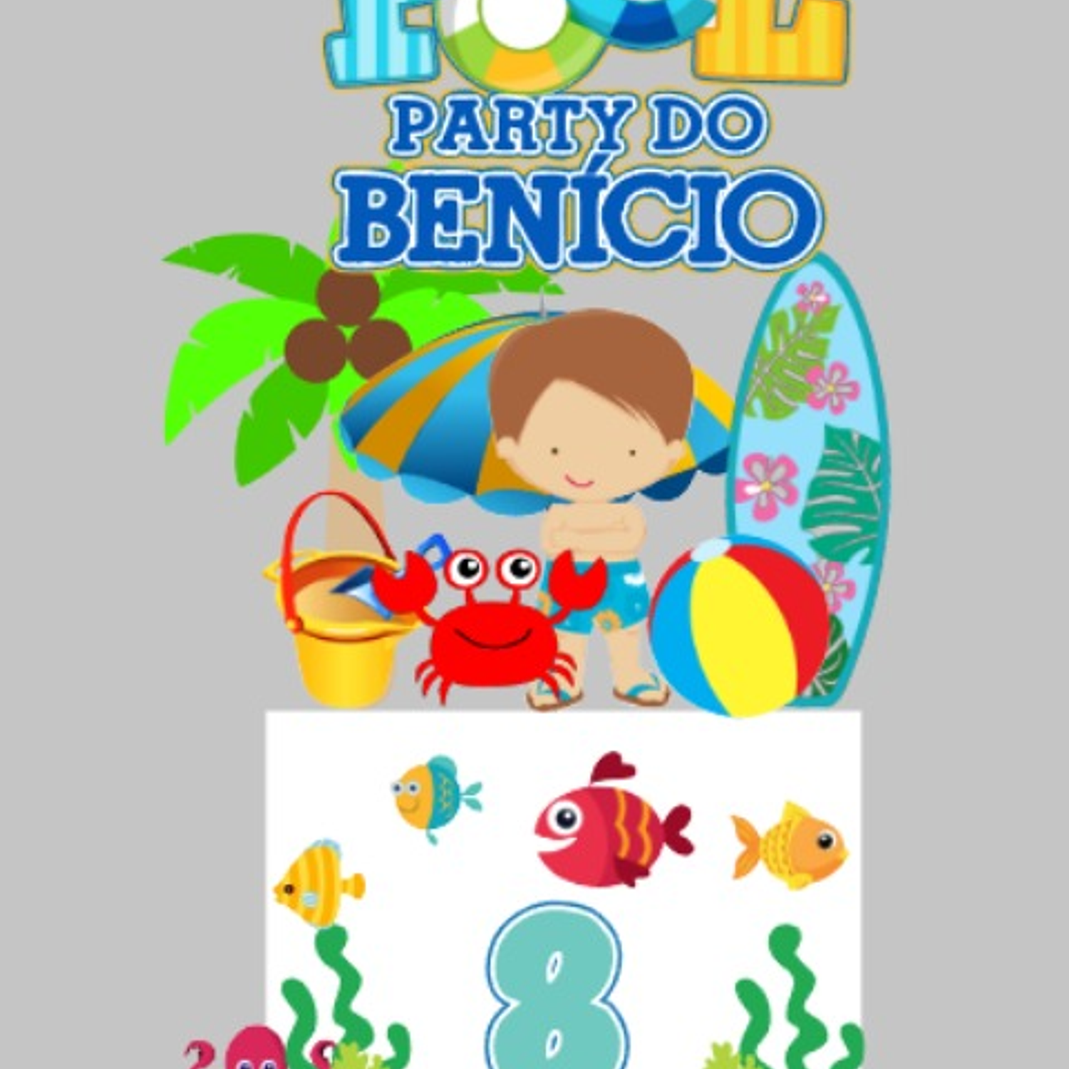 Arquivo de corte topo de bolo Pool Party 3