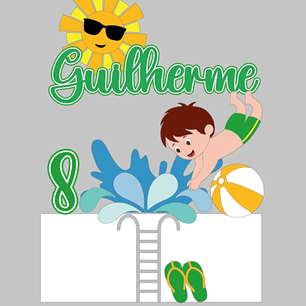 Arquivo de corte topo de bolo Pool Party 4