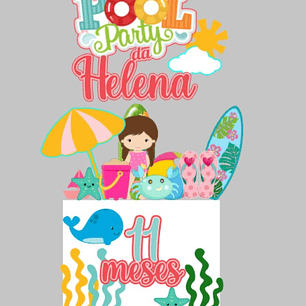 Arquivo de corte topo de bolo Pool Party 5