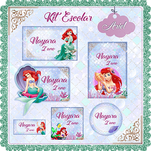 Arquivo de corte Etiqueta Escolar Ariel 1