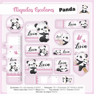 Arquivo de corte Etiqueta Escolar Panda 4