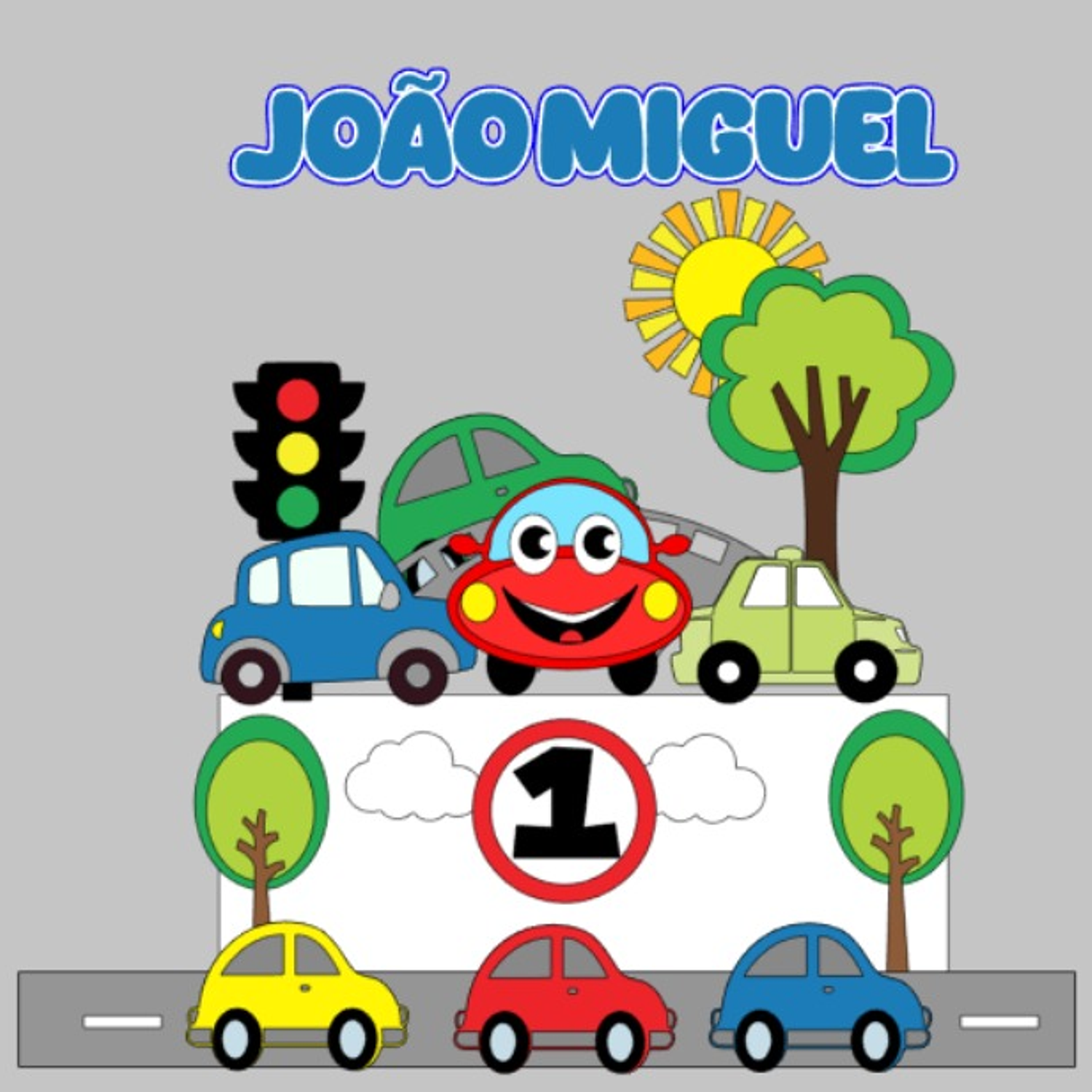 Arquivo de corte topo de bolo carrinhos 3