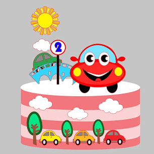 Arquivo de corte topo de bolo carrinhos 4