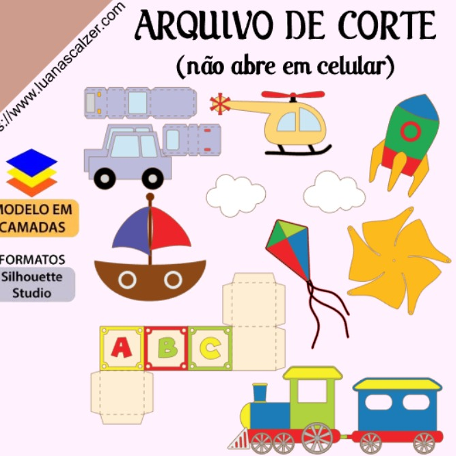 Arquivo de corte topo de bolo carrinhos 5