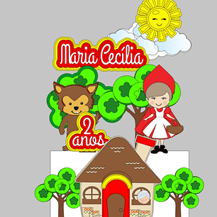 Arquivo de Corte Topo de Bolo Chapeuzinho Vermelho 2