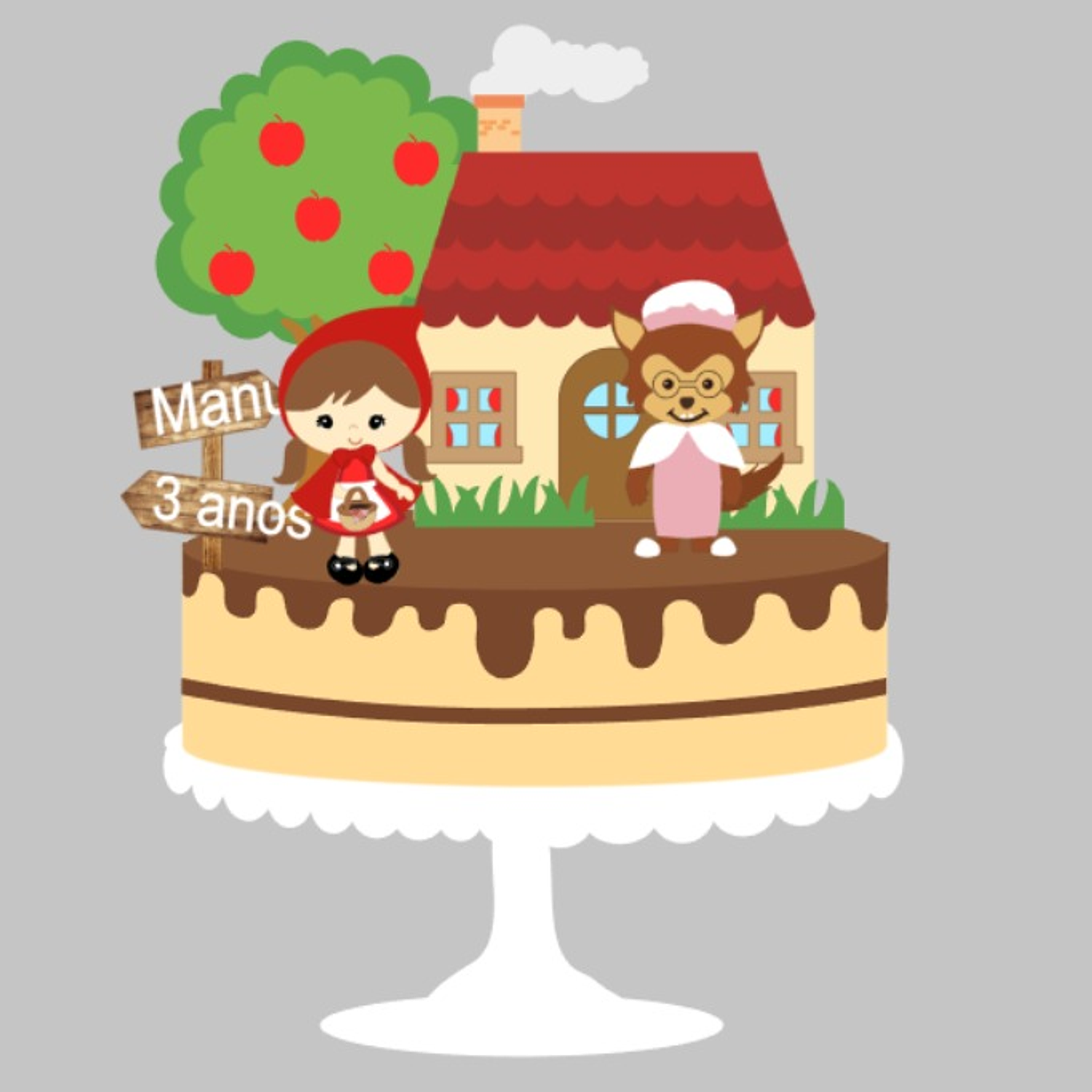 Arquivo de Corte Topo de Bolo Chapeuzinho Vermelho 4