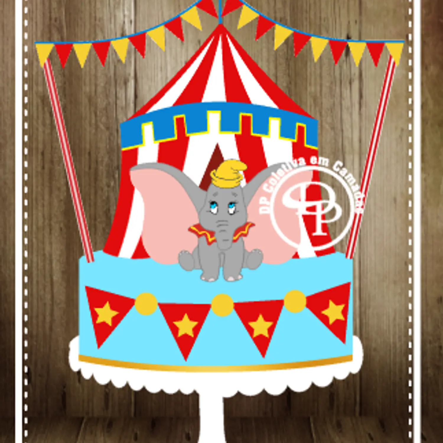 Arquivo de corte topo de bolo circo 10