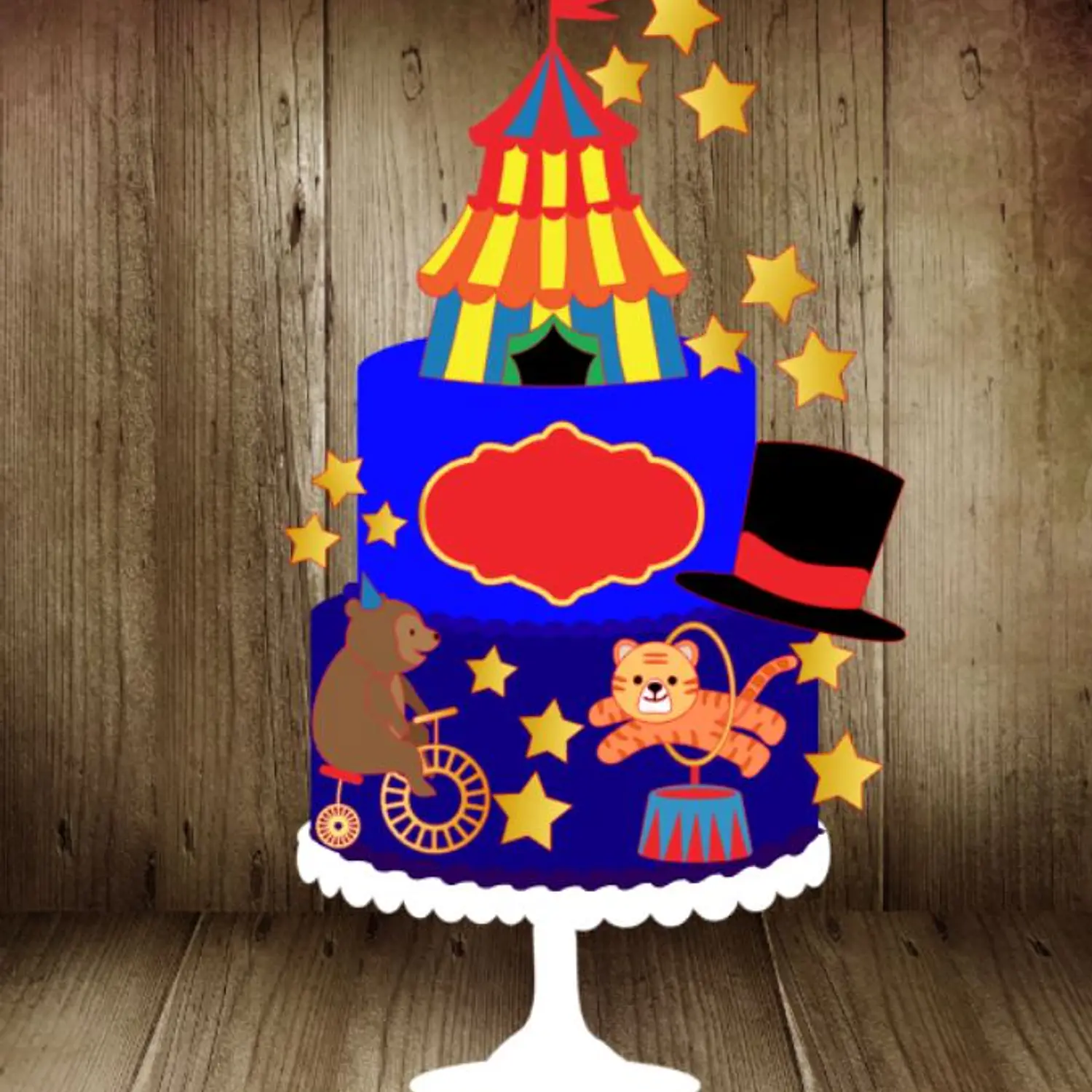 Arquivo de corte topo de bolo circo 17