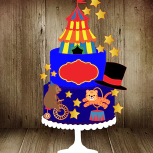 Arquivo de corte topo de bolo circo 17