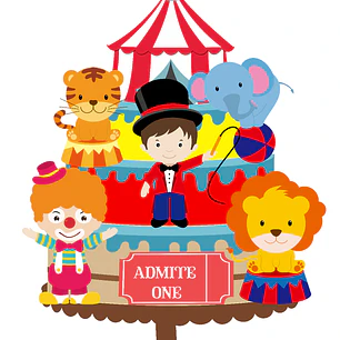 Arquivo de corte topo de bolo circo 23