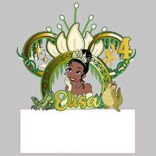 Arquivo de Corte topo de bolo Tiana 1 (Princesa e o Sapo)