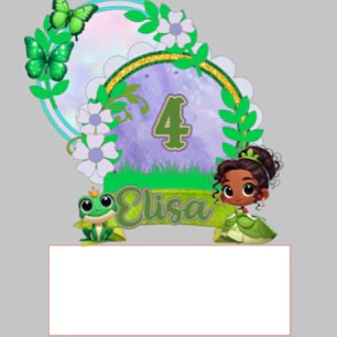 Arquivo de Corte topo de bolo Tiana 2 (Princesa e o Sapo)