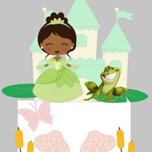 Arquivo de Corte topo de bolo Tiana 3 (Princesa e o Sapo)