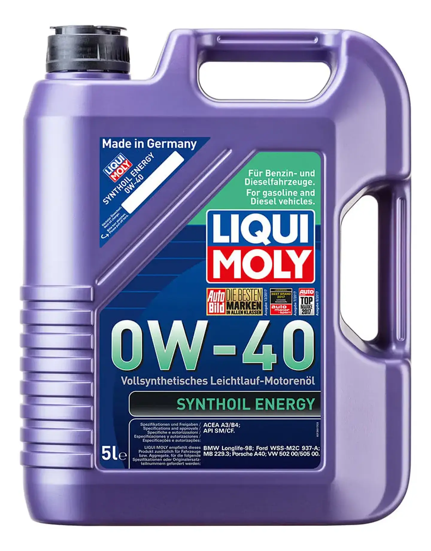 LIQUI MOLY 0W40 SYNTHOIL ENERGY 5 LITROS 1