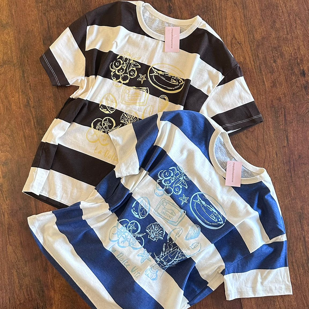 Remera raya estampada  1