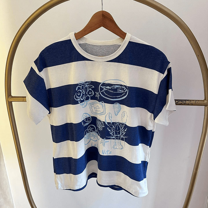 Remera raya estampada  4