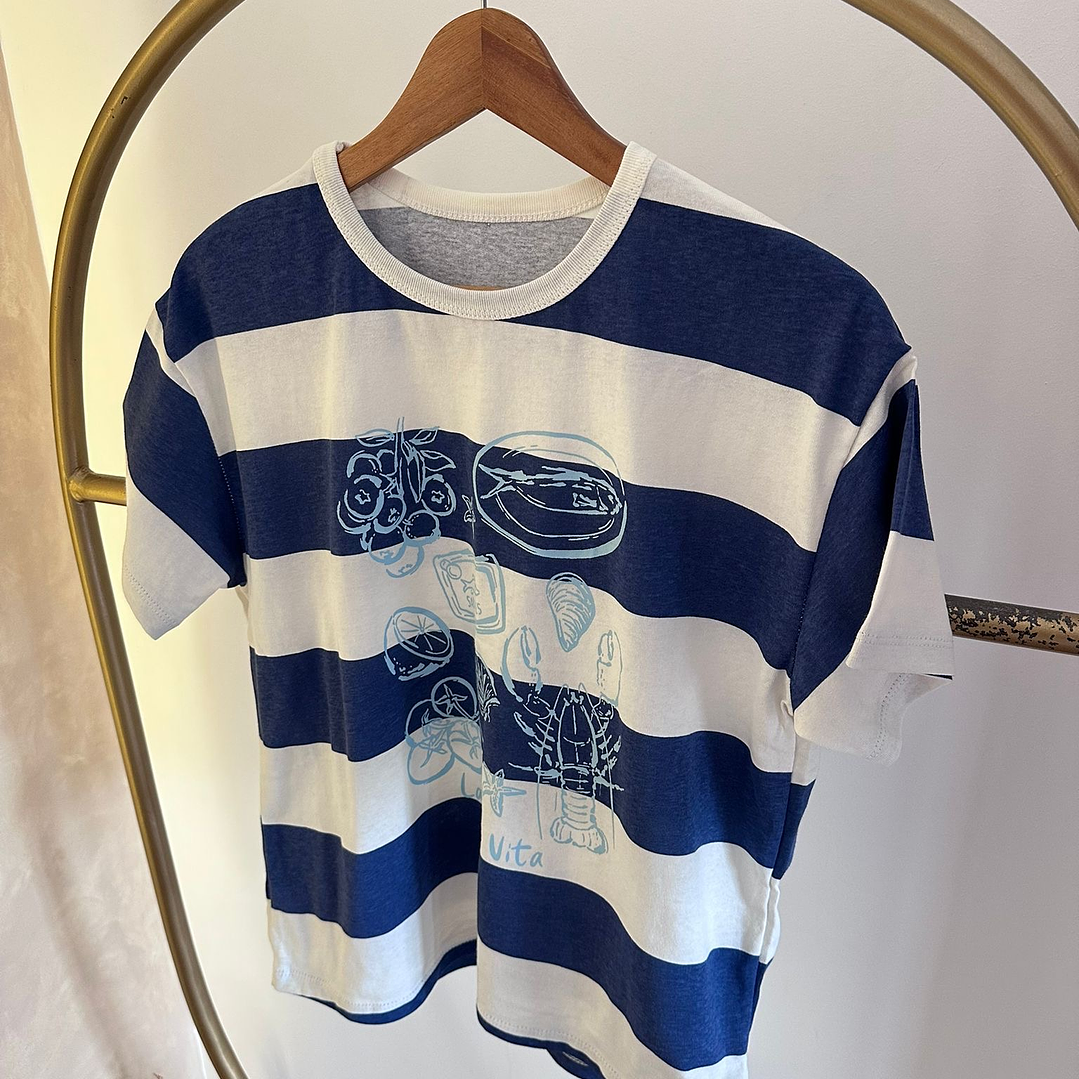 Remera raya estampada  5