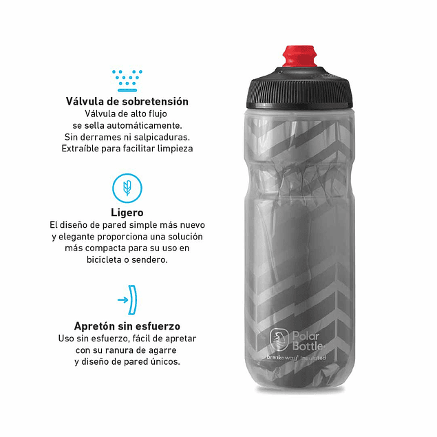 Botella breakaway® insulated 600ml bolt charcoal/silver