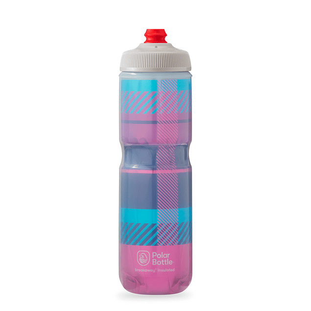 Botella de agua polar surge tartan 24oz bubble gum pink/navy