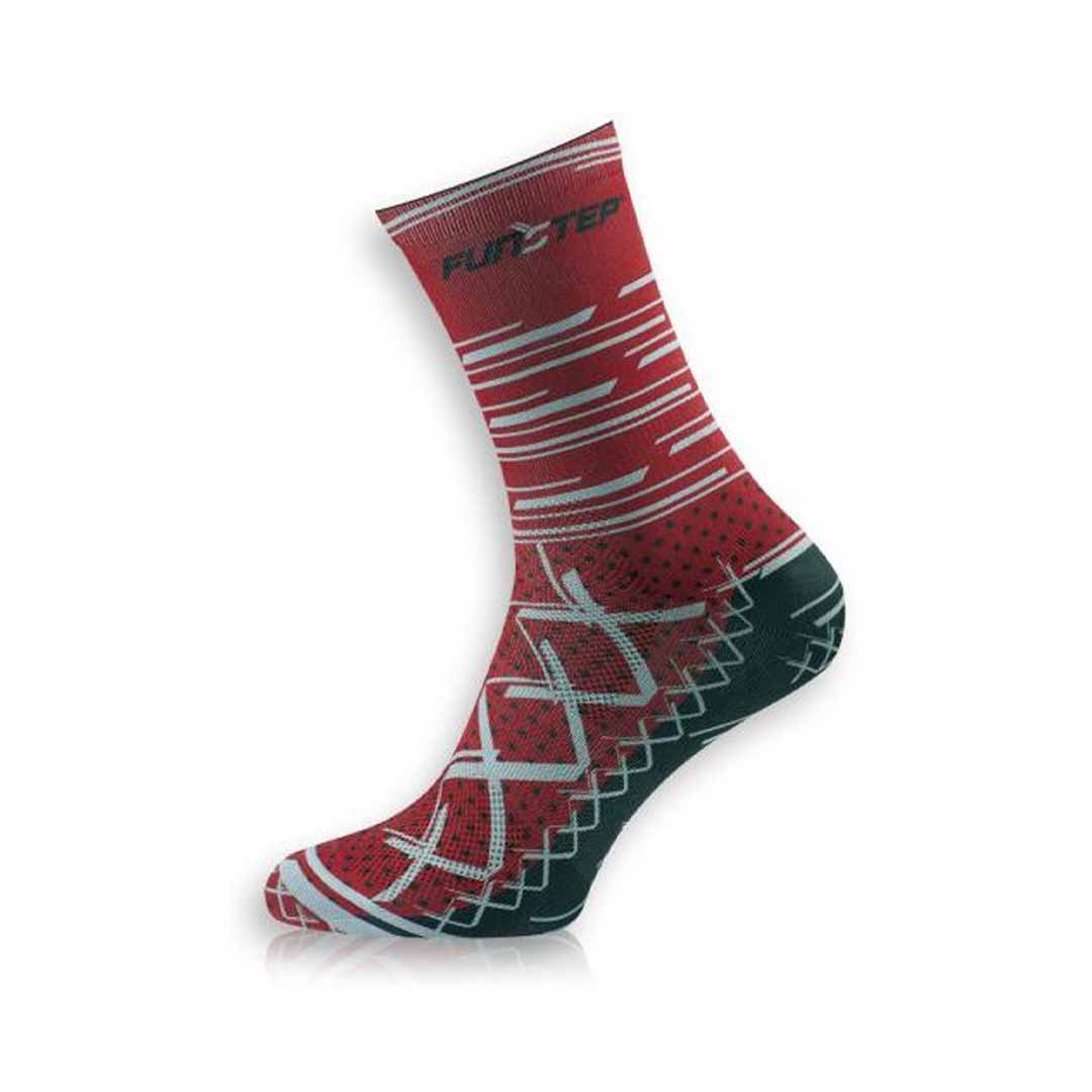 Calcetines Funstep Ciclismo Rojo/gris Medios Xl (44-47)