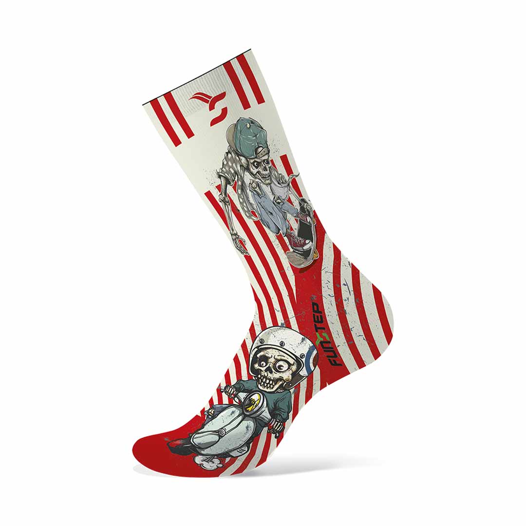 Calcetines Funstep Con Dibujos Blanco Roto/rojo M ( 36-39)