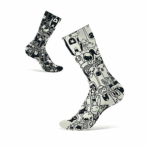 Calcetines Funstep Divertidos Negro/blanco Xl ( 44-47)