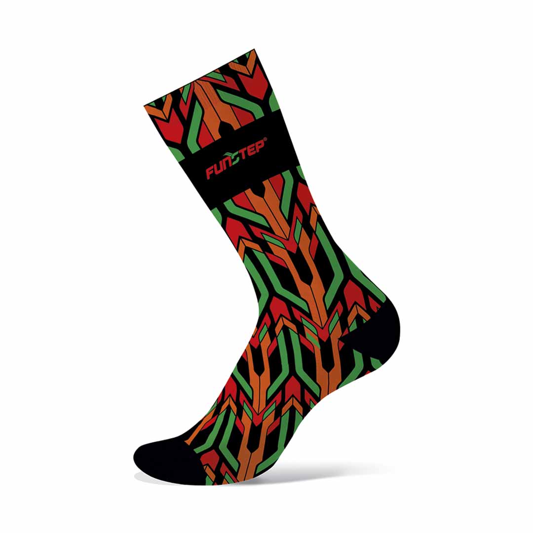 Calcetines Funstep Ciclismo Rojo/gris Medios Xl (44-47)