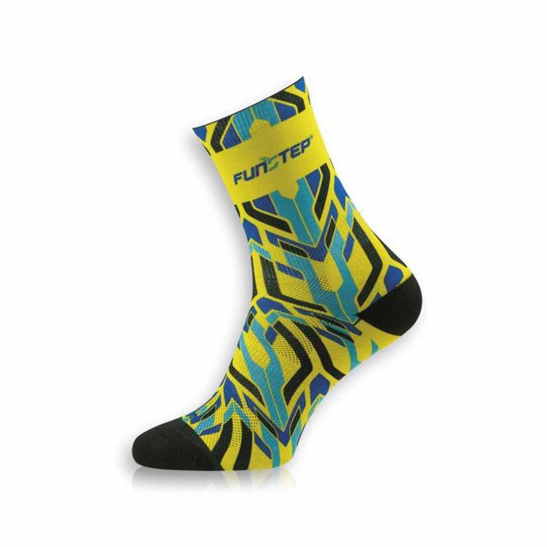 Calcetines Funstep Ciclismo Amarillo/azul Medios M ( 36-39)