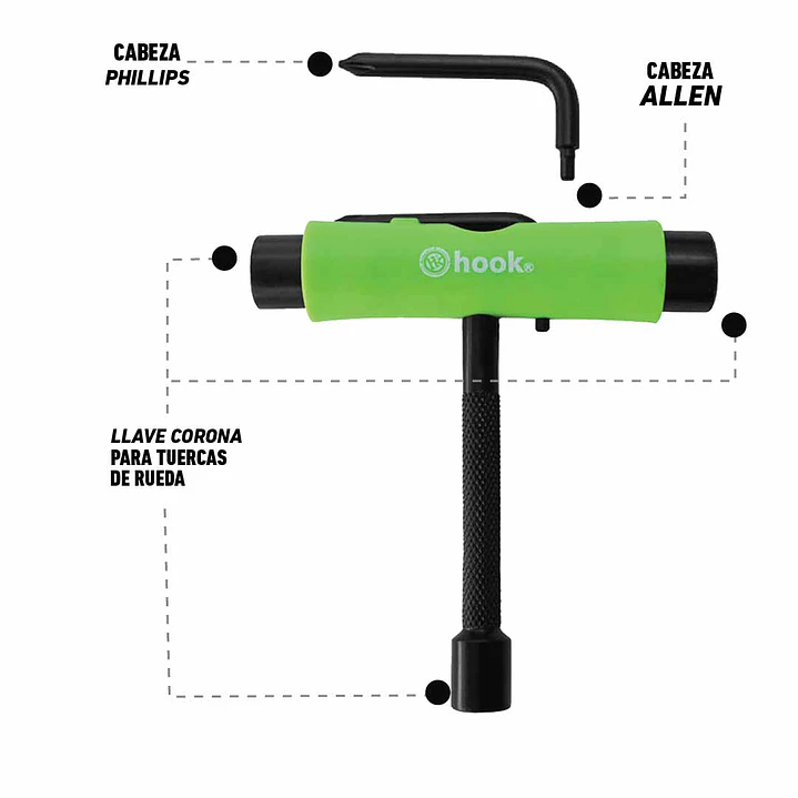 Herramienta Para Patines Pro Hook /penny Green 3