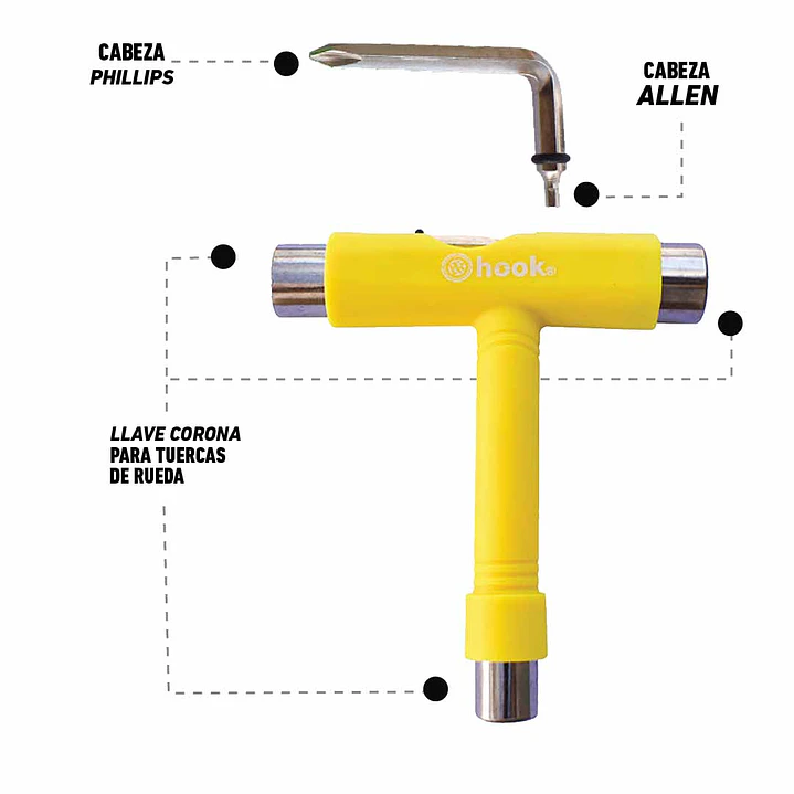 Herramienta Para Patines Hook /penny Yellow 3