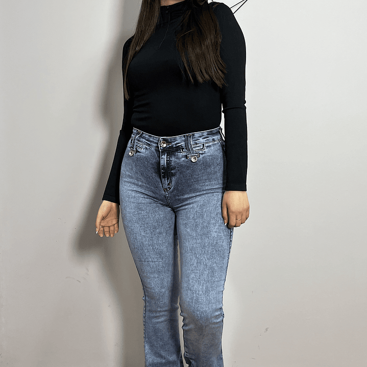 Jeans Flare Celeste Nevado 1