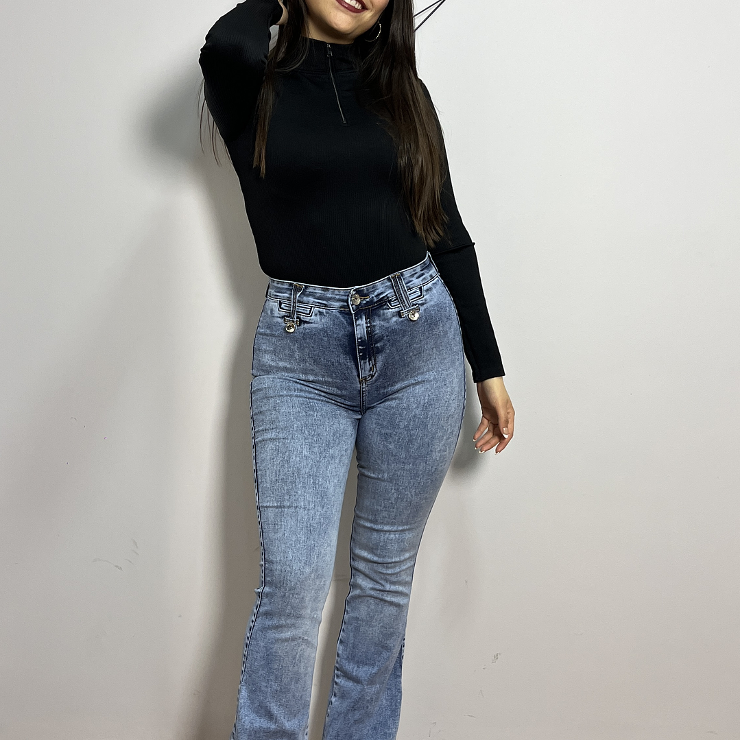 Jeans Flare Celeste Nevado 7