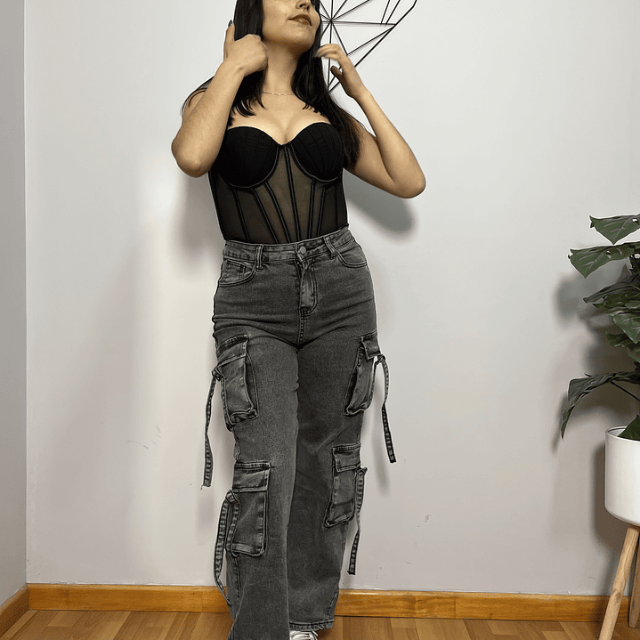 Jeans Cargo Gris 2