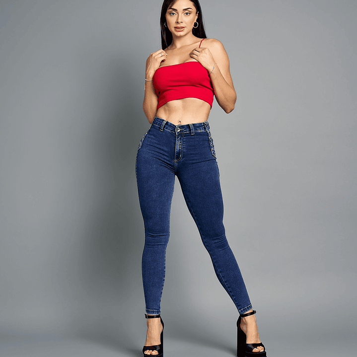 Jeans Trenzado Azul 1