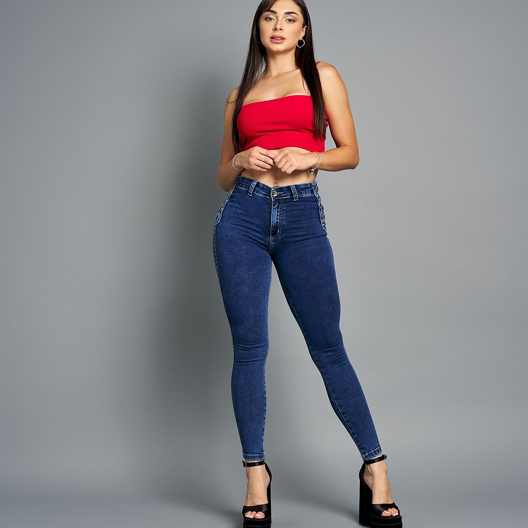 Jeans Trenzado Azul 3