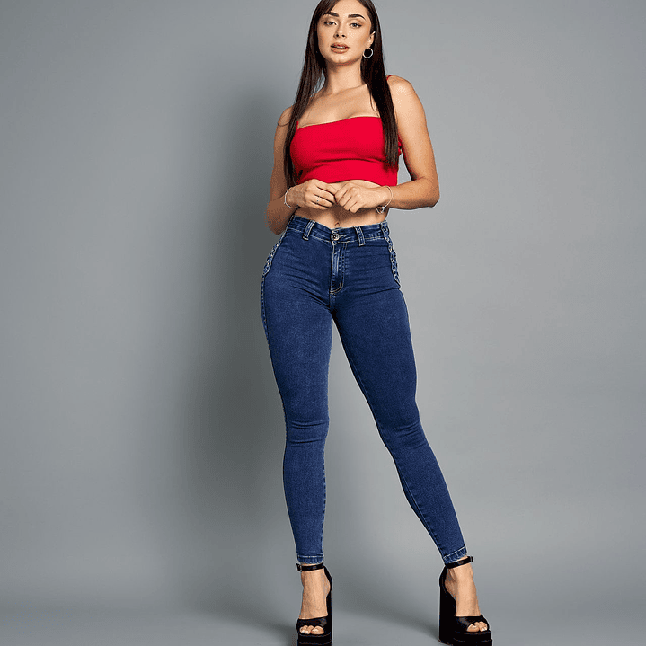 Jeans Trenzado Azul 3