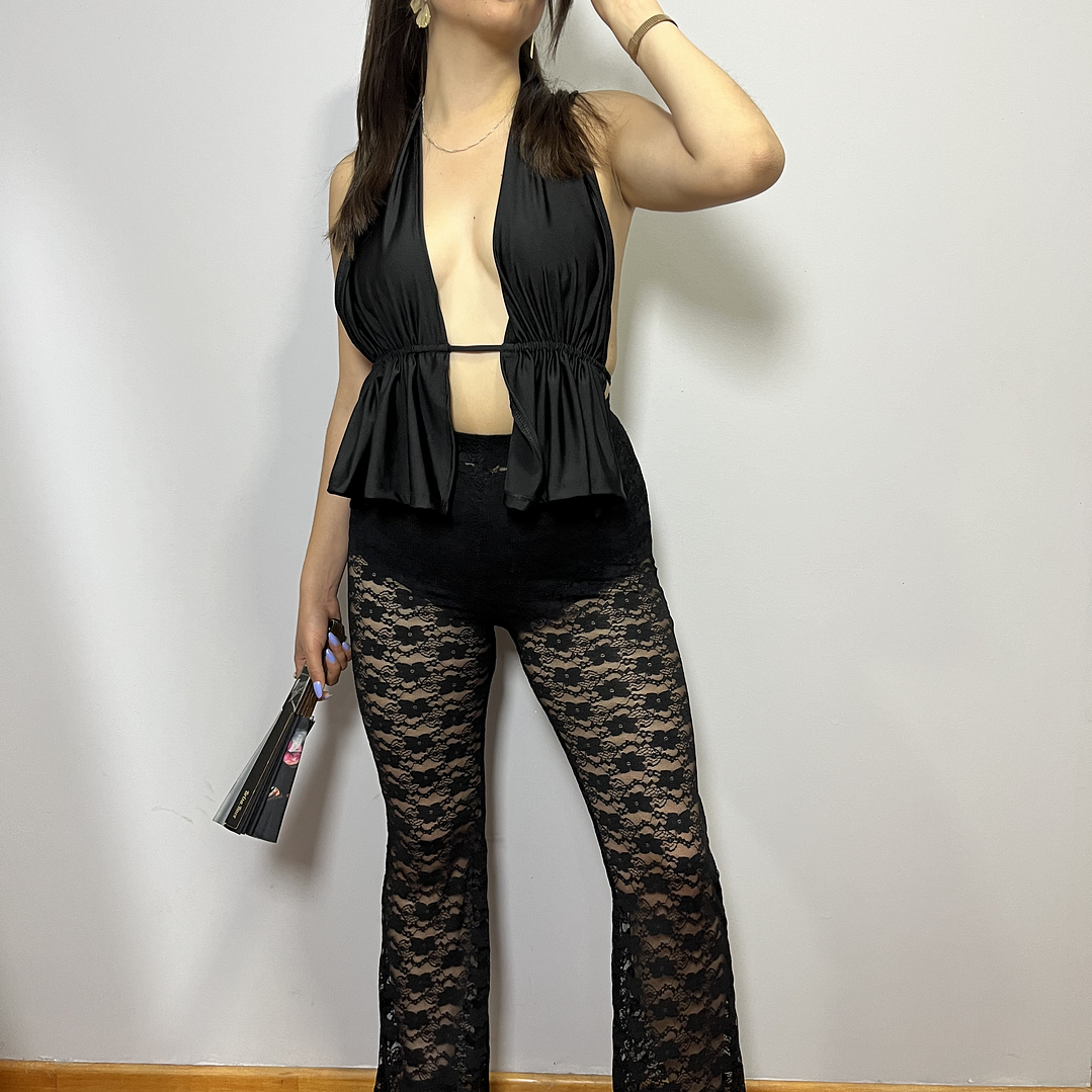 Pantalón Flare Encaje 1