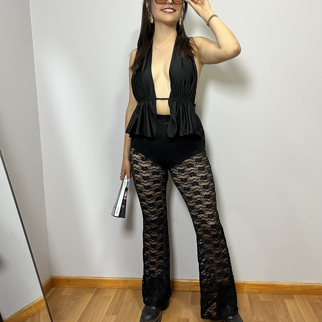 Pantalón Flare Encaje 4